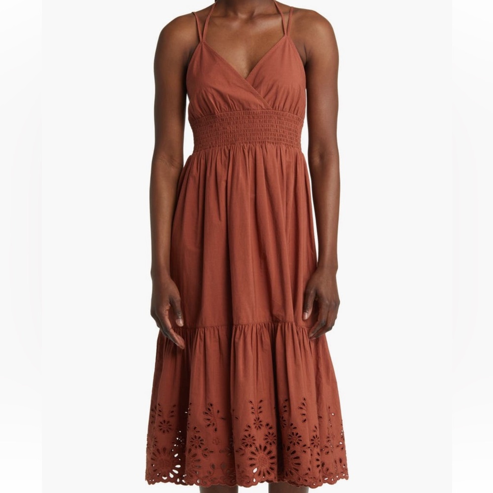 TREASURE & BOND Eyelet hem cotton sundress